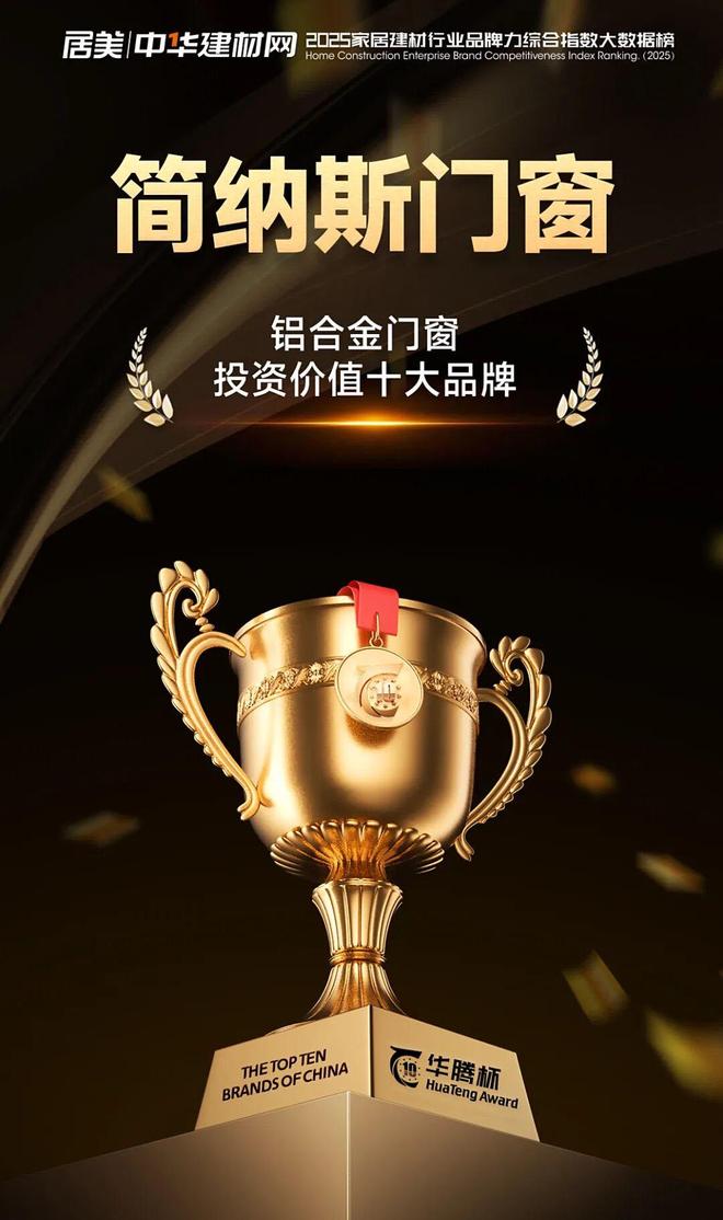 喜讯 简纳斯门窗荣膺“铝合金门窗投资价值十大品牌”(图2)